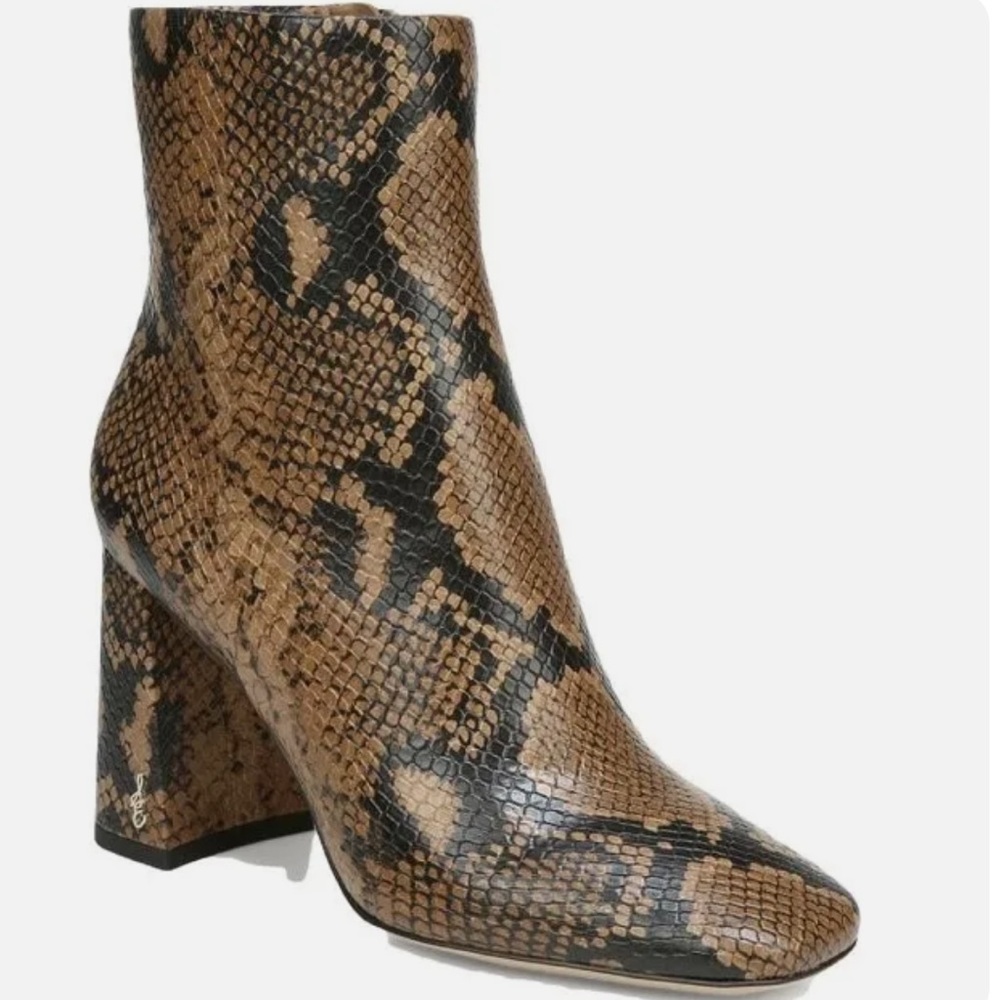 Sam Edelman Codie caremel snake print booties